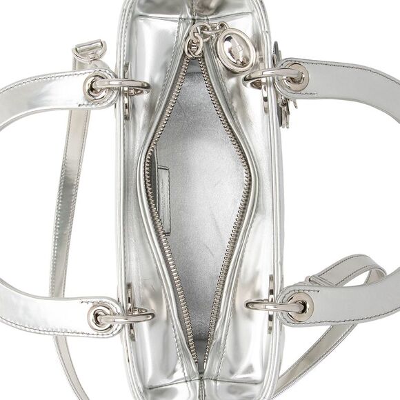 Dior Metallic Patent Leather Lady Dior Medium Tote - Picture 7 of 16